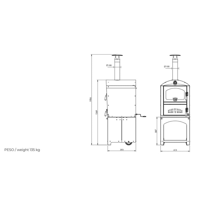 Clementi PICCOLO GIOIELLO Red Wood Pizza Oven