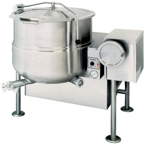 Cleveland KGL-40-T 40 Liquid Propane 40 Gallon Tilting 2/3 Steam Jacketed Kettle - 140,000 BTU - Nella Online