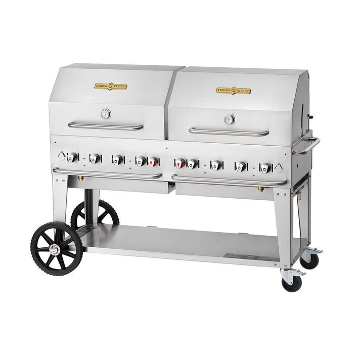 Crown Verity CV-MCB-60RDP-NG 60" Mobile BBQ Grill with Roll Dome Package - Natural Gas