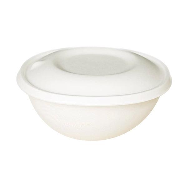 Nella 7.8" x 3" Compostable/Biodegradable Sugarcane Bowl w/ Lid - 1400ml