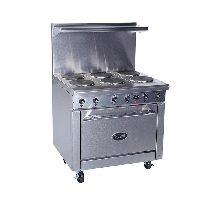 Royal RRE-6 36" Electric 6-Burner Range With Standard Oven - 208/240V