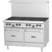 Garland G48-2G36SS Natural Gas 48" 2 burner With 36" Griddle and with 2 Storage Bases - 120,000 Btu - Nella Online