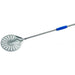 GI Metal I-26F Azzurra 10” Stainless Steel Perforated Round Pizza Peel with 59” Handle - Nella Online