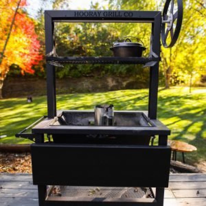 Hooray Grill Company 480 Ranch 48" Open Fire Grill with Rotisserie