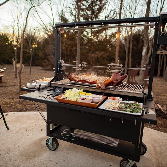 Hooray Grill Company 600 Ranch 60" Open Fire Grill with Rotisserie