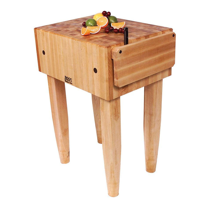 John Boos 18" x 18" Maple Wood Butcher's Block with Knife Holder - PCA1 - Nella Online