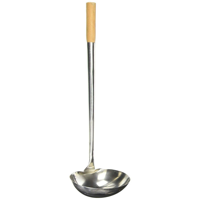 Magnum 5008 10 Oz. Stainless Steel Chinese Ladle with Round Wooden Handle