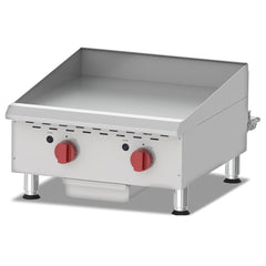 Nella 24" Countertop Stainless Steel 2-Burner Gas Griddle With Thermostatic Control - 60,000 BTU - G24T