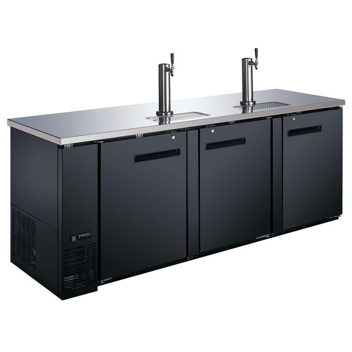 Nella 90” 4-Keg Solid Black Beer Dispenser With 2 Taps - 50069