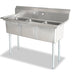 Nella 18" x 21" x 14" Three Tub Sink with Corner Drain and No Drain Board -25270 - Nella Online