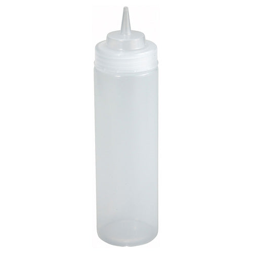 Winco PSW-12 Clear 12 oz. Squeeze Bottle - 6/Pack