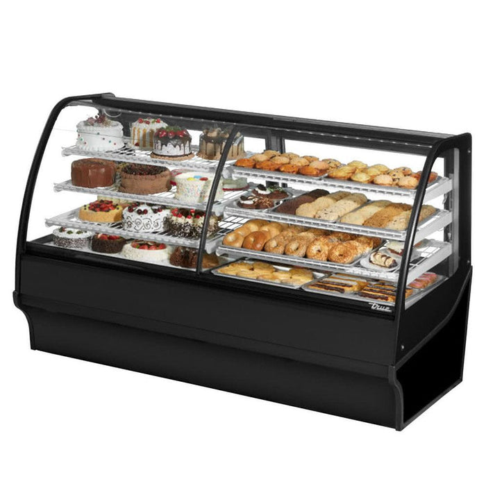 True TDM-DZ-77-GE/GE 77" Black Curved Glass Refrigerated Bakery Display Case