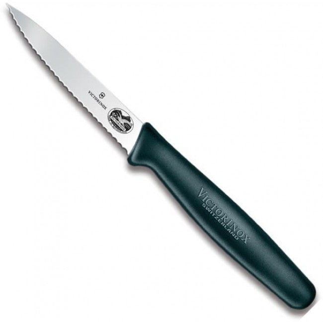 Victorinox 3.25" Stainless Steel Serrated Paring Knife - Black - 5.0633.S