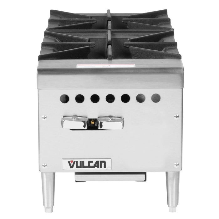 Vulcan VCRH12 Restaurant Series Liquid Propane 12” Countertop 2-Burner Hot Plate - 50,000 BTU