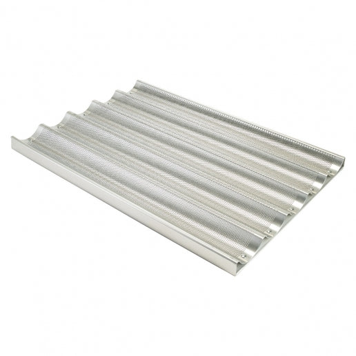 Winco ABPN-5 5-Slot Wide Aluminum Baguette Pan